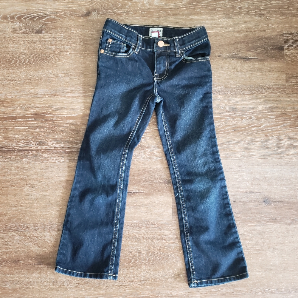 Children's Place boot cut stretch dark wash denim jeans size 6 girls